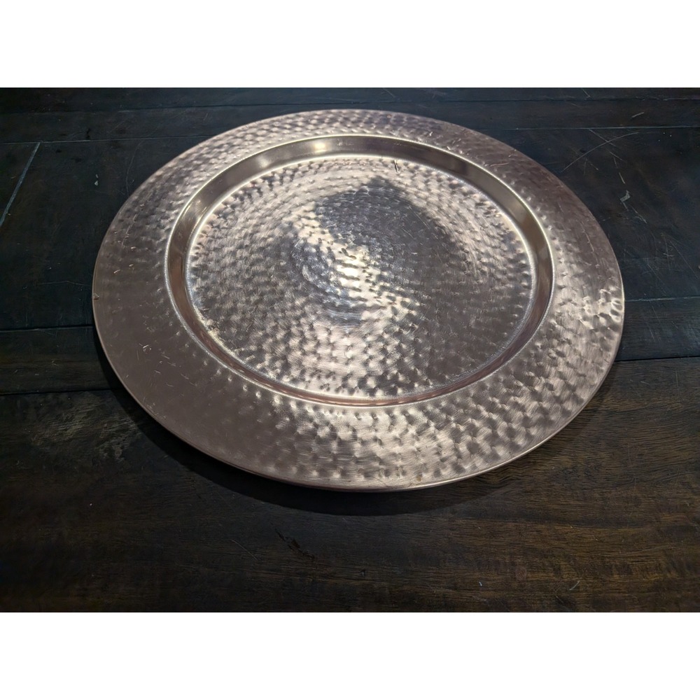 Hammered Copper Charger Plate‎ 13" Round – Rustic Table Decor